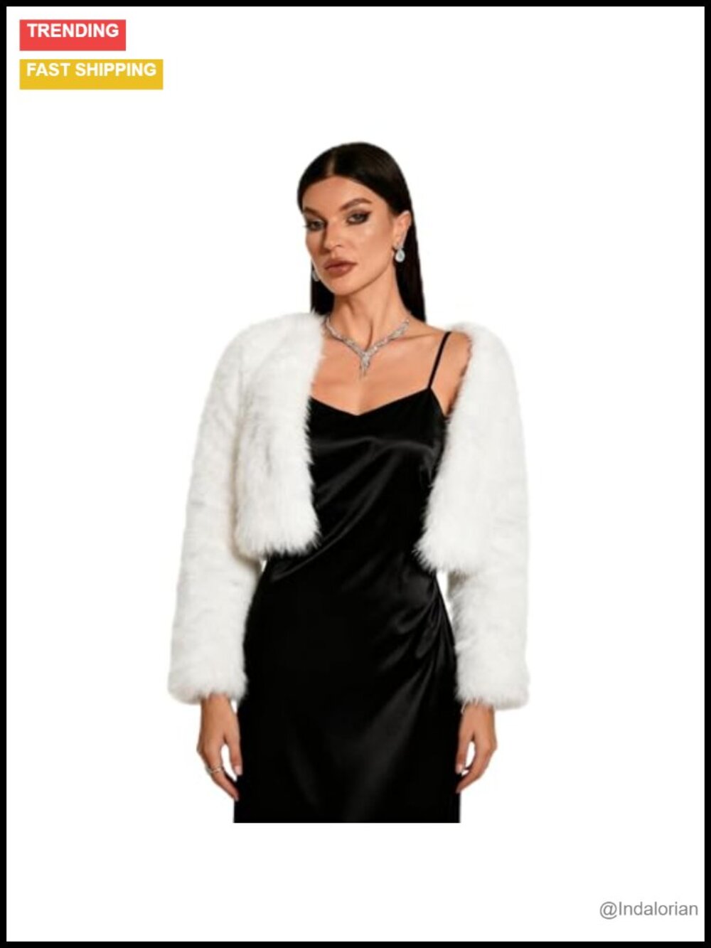 Cropped Faux Fur Jacket Fluffy Fuzzy Cardigan Open Front Shaggy Coat